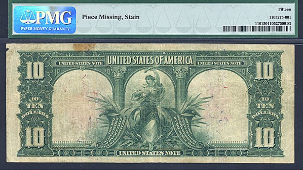 image for: Fr.116 1901 $10 Bison CGA F15  [B957678]