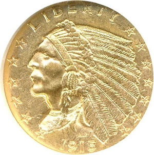 image for: 1915 $2 1/2 NGC MS62