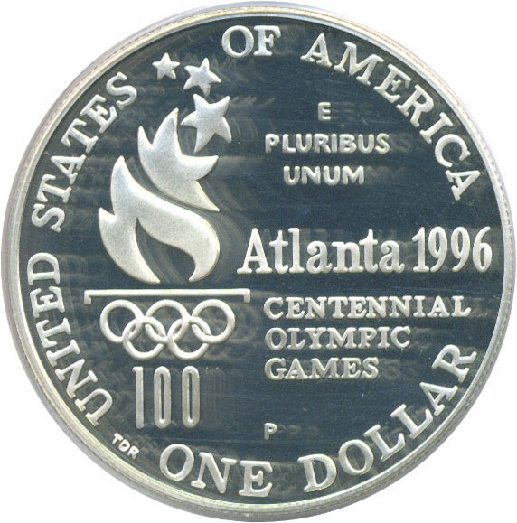 image for: 1996-P $1 Paralympic Wheelchair PCGS Proof 69 DCameo