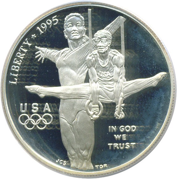image for: 1995-P $1 Olympic Gymnastics PCGS Proof 69 DCameo