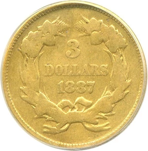 image for: 1887 $3 ANACS Good-6 Details (Ex-Jewelry)