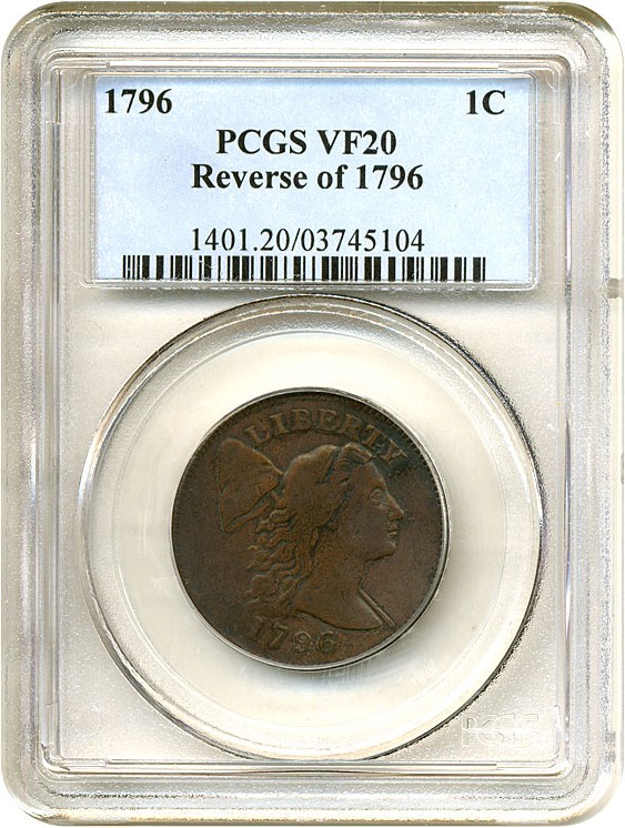 image for: 1796 1c Reverse of 1796 PCGS VF20 (S-91)