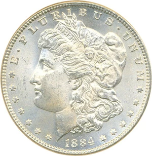 image for: 1884 $1 NGC MS65