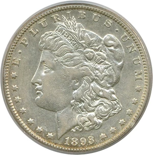 image for: 1893-CC $1 PCGS AU53