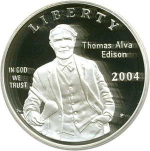 image for: 2004-P $1 Edison PCGS Proof 69 DCameo