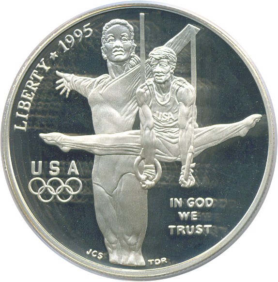 image for: 1995-P $1 Olympic Gymnastics PCGS Proof 69 DCameo