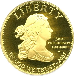 image for: 2007-W $10 Jefferson Spouse (Liberty) - First Strike PCGS Proof 69 DCameo