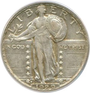image for: 1929-D 25c PCGS AU50