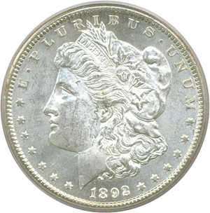 image for: 1892-CC $1 PCGS MS62