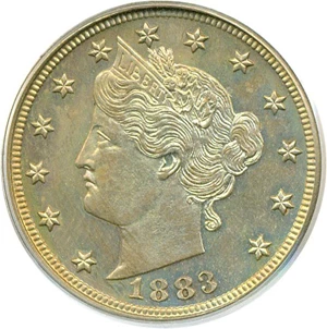 image for: 1883 5c No Cents PCGS Proof 64