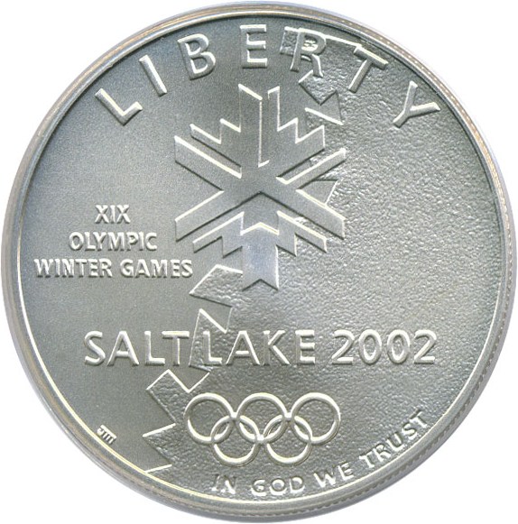 image for: 2002-P $1 Salt Lake City Olympics PCGS MS 69