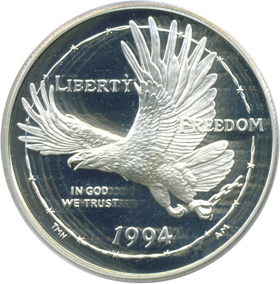 image for: 1994-P $1 Prisoner of War PCGS Proof 69 DCameo