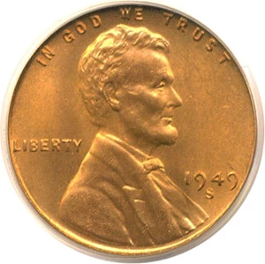 image for: 1949-S 1c PCGS MS66 RD