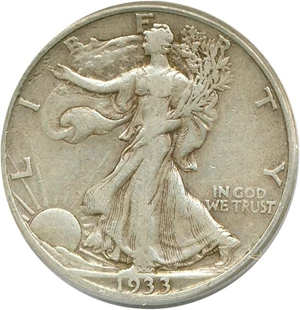 image for: 1933-S 50c PCGS VF35