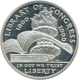 image for: 2000-P $1 Library of Congress PCGS Proof 69 DCameo