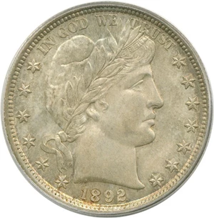 image for: 1892 50c PCGS MS63