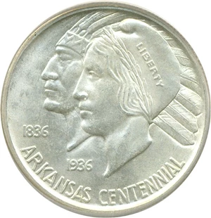 image for: 1938-D 50c Arkansas PCGS MS66