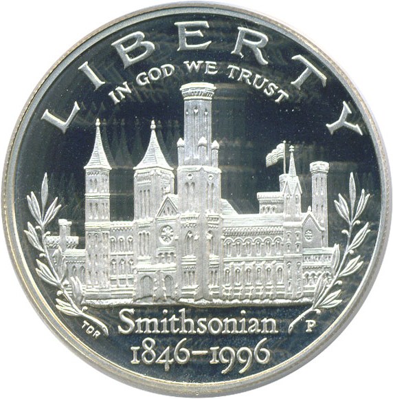 image for: 1996-P $1 Smithsonian PCGS Proof 69 DCameo