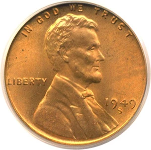 image for: 1949-S 1c PCGS MS66 RD