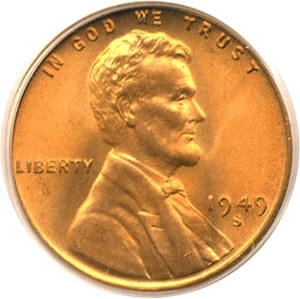 image for: 1949-S 1c PCGS MS66 RD