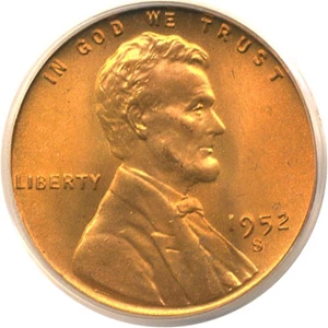 image for: 1952-S 1c PCGS MS67 RD