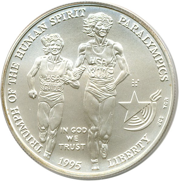 image for: 1995-D $1 Paralympic Blind Runner PCGS MS69