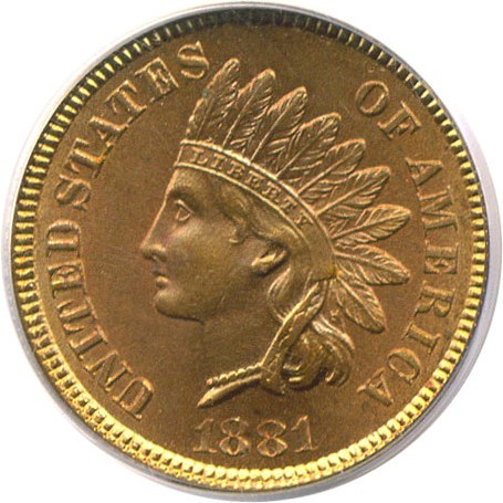 image for: 1881 1c  PCGS MS65 RD