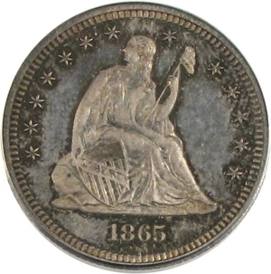 image for: 1865 25c PCGS Proof 64