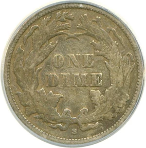 image for: 1862-S 10c ANACS XF40