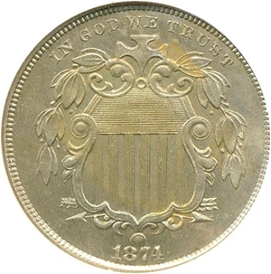 image for: 1874 5c NGC Proof 64