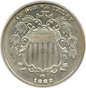 image for: 1883 5c Shield PCGS MS64