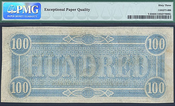 image for: Fr.T65 1864 $100 CSA PMG Choice CU63 EPQ  [34084]