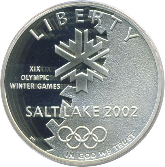 image for: 2002-P $1 Salt Lake City Olympics PCGS Proof 69 DCameo