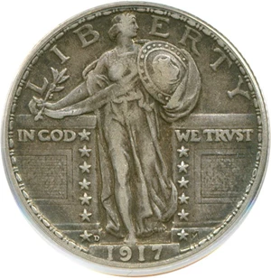 image for: 1917-D 25c Ty.2 PCGS XF45