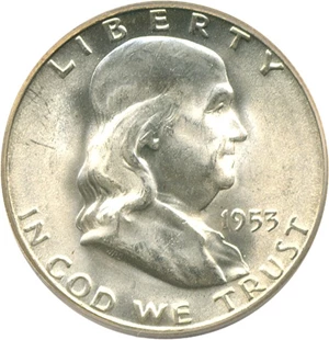 image for: 1953-S 50c PCGS MS66