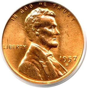 image for: 1957-D 1c PCGS MS66 RD