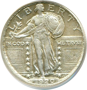 image for: 1920 25c PCGS AU50