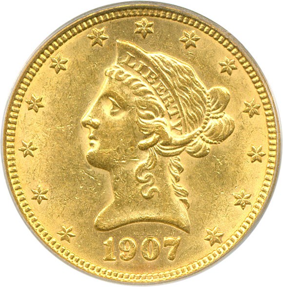 image for: 1907-D $10  PCGS MS61 