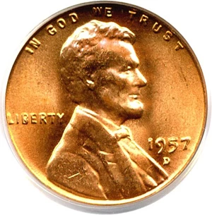 image for: 1957-D 1c PCGS MS66 RD
