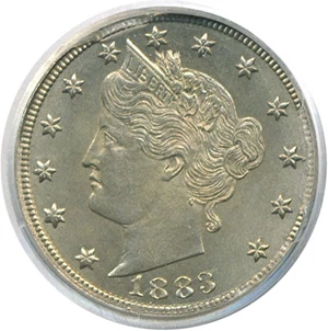 image for: 1883 5c No Cents PCGS MS65