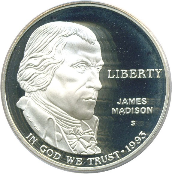 image for: 1993-S $1 Madison PCGS Proof 69 DCameo