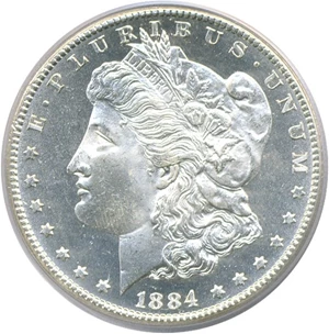 image for: 1884-CC $1 PCGS MS65 DMPL