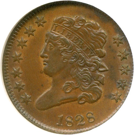 image for: 1828 1/2c 12 Stars NGC MS61 BN