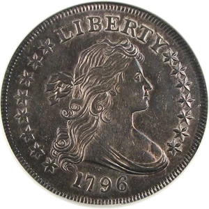 image for: 1796 $1 Large Date, Small Letters NGC MS61 (BB-65)