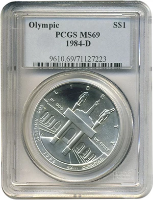 image for: 1984-D $1 Olympic PCGS MS69