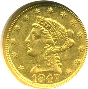 image for: 1847-O $2 1/2 NGC AU58