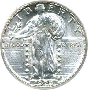 image for: 1928-D 25c PCGS MS66