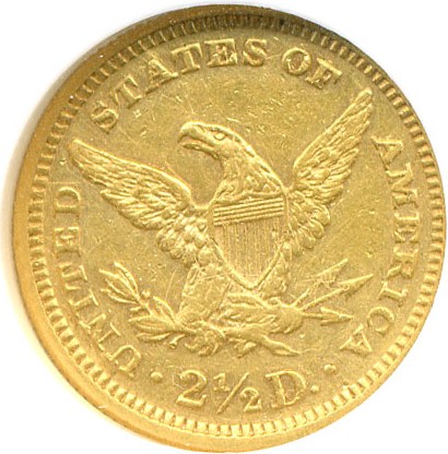 image for: 1876 $2 1/2  NGC AU53 