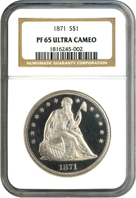 image for: 1871 $1 NGC Proof 65 Ultra Cameo