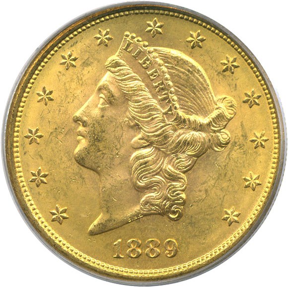 image for: 1889-S $20  PCGS MS63 